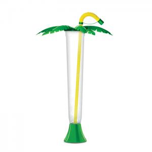 Palm tree cup 400 ml Grün / Gelber Halm